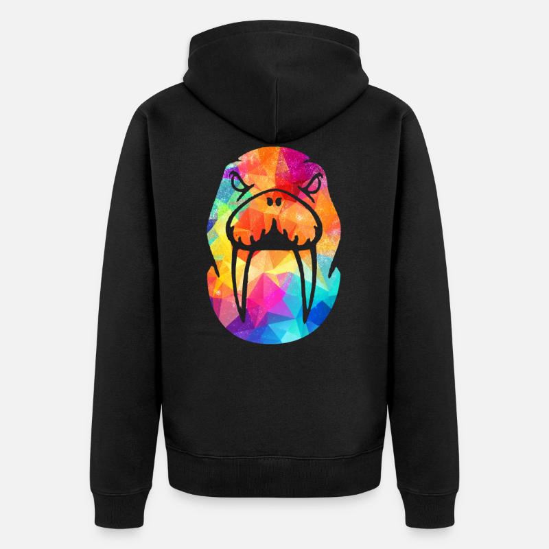 Walross - Unisex Premium Bio Zip Hoodie - Schwarz