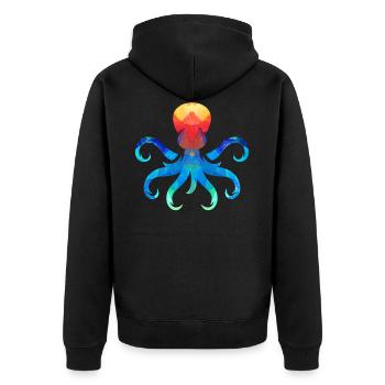 Squid Octopus Octopus Kraken - Unisex Premium Organic Zip Hoodie - black - Back - Nico (187cm)