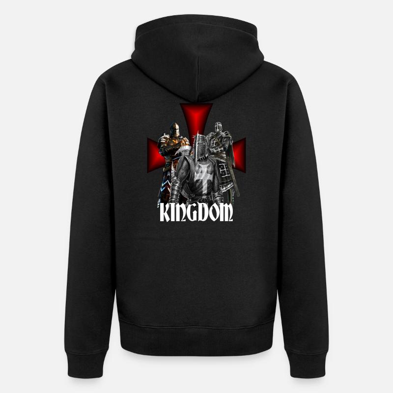 Crusader Design Warrior - Unisex Premium Organic Zip Hoodie - black