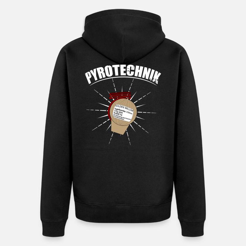 Pyrotechnik Feuerwerk Shell - Unisex Premium Bio Zip Hoodie - Schwarz
