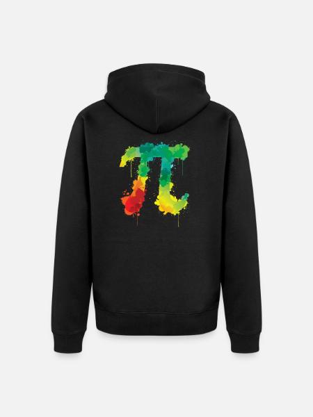 Pi, Symbol, Mathe, Unendlichkeit, Irrationale Zahl - Premium økologisk unisex-hættejakke - sort