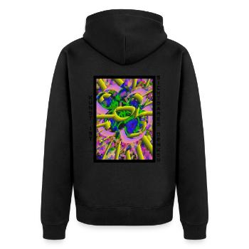 Kunst ist sichtbares Denken - 1 - Unisex Premium Bio Zip Hoodie - Schwarz - Hinten - Nico (187cm)