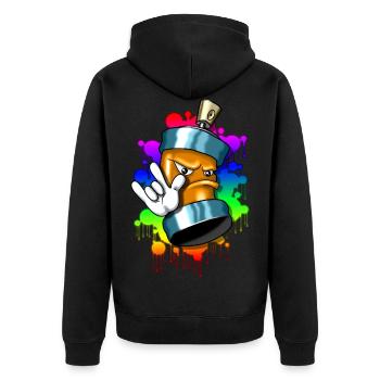 Colorful Spray Can - Unisex Premium Organic Zip Hoodie - black - Back - Nico (187cm)