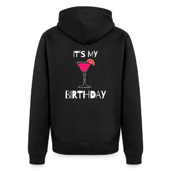 Fête d’anniversaire club fête club - Veste à capuche bio Premium Unisexe - noir - Dos - Nico (187cm)