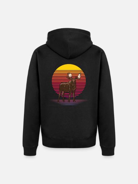 Moose Vapor - Unisex Premium Bio Zip Hoodie - Schwarz
