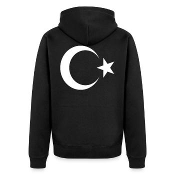 turc demi-lune et étoile turkey, turquie, türkiye - Veste à capuche bio Premium Unisexe - noir - Dos - Nico (187cm)