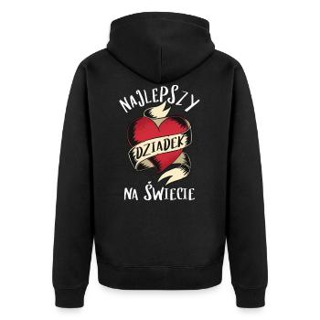 Bester polnischer Opa Najlepszy dziadek na swiecie - Unisex Premium Bio Zip Hoodie - Schwarz - Hinten - Nico (187cm)