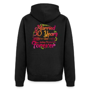 30e anniversaire de mariage - Veste à capuche bio Premium Unisexe - noir - Dos - Nico (187cm)