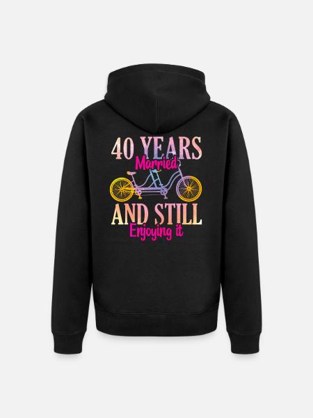 40th wedding anniversary - Unisex Premium Organic Zip Hoodie - black