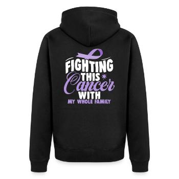 Cancer Combattre ce cancer avec toute ma famille - Veste à capuche bio Premium Unisexe - noir - Dos - Nico (187cm)