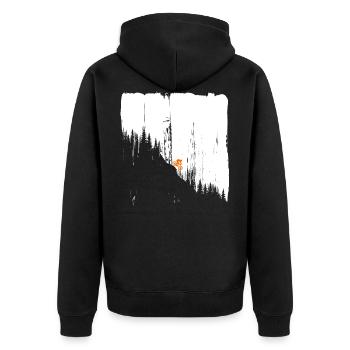 DownhillEr Cyclist Downhill Biker Gift - Unisex Premium Organic Zip Hoodie - black - Back - Nico (187cm)