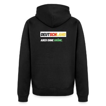 Deutschland Politik Konservativ wahl grün demo - Unisex Premium Bio Zip Hoodie - Schwarz - Hinten - Nico (187cm)