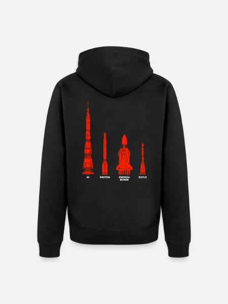 Rockets Soviet Union Russia - Unisex Premium Organic Zip Hoodie - black