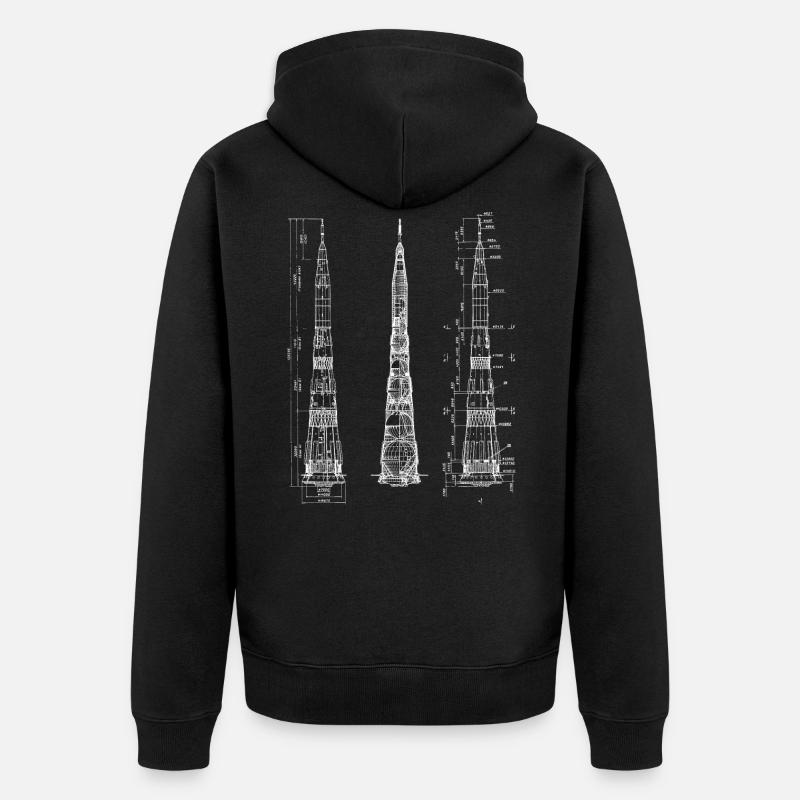 N1 Missile Union soviétique - Veste à capuche bio Premium Unisexe - noir