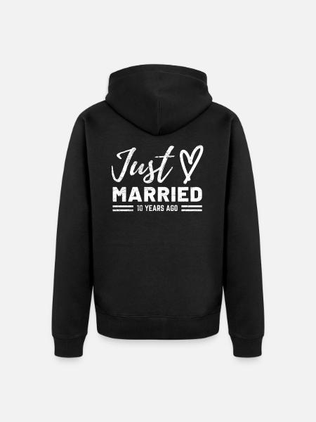 10th wedding anniversary - Unisex Premium Organic Zip Hoodie - black