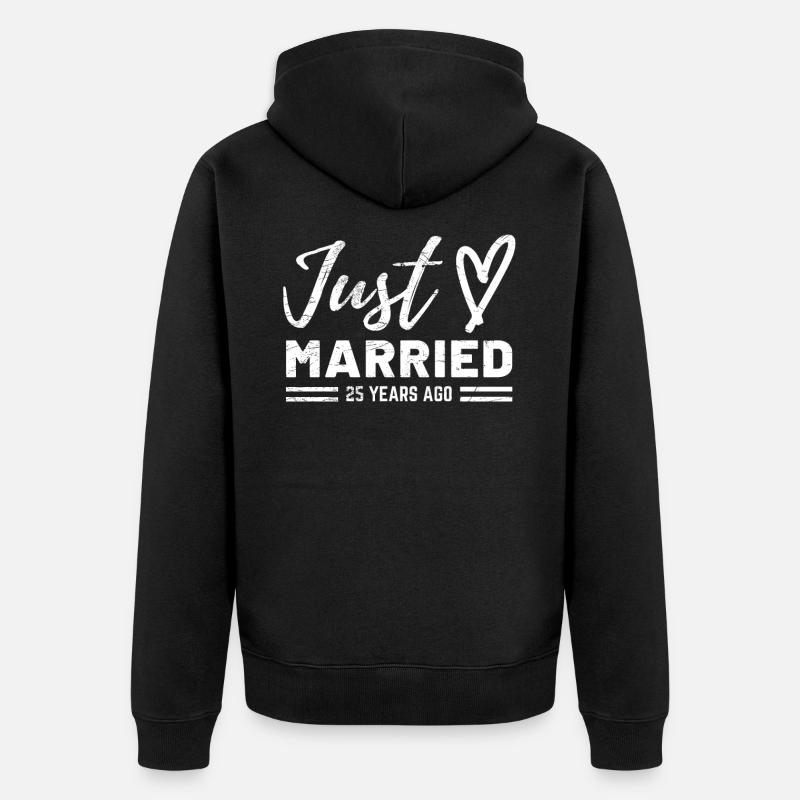 25th wedding anniversary - Unisex Premium Organic Zip Hoodie - black