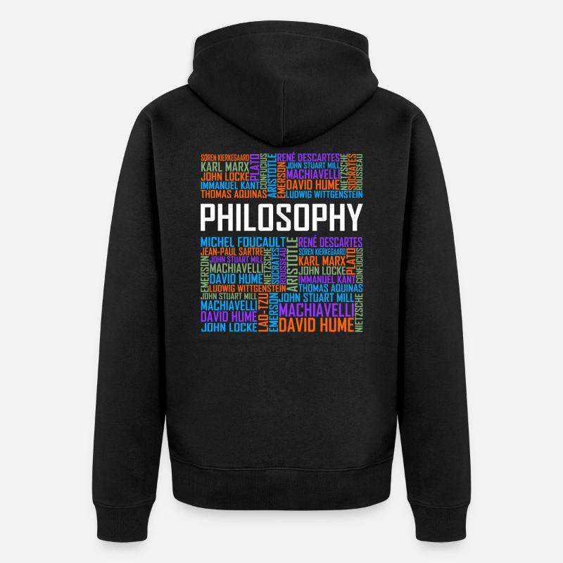 Philosophie - Mots - Veste à capuche bio Premium Unisexe - noir