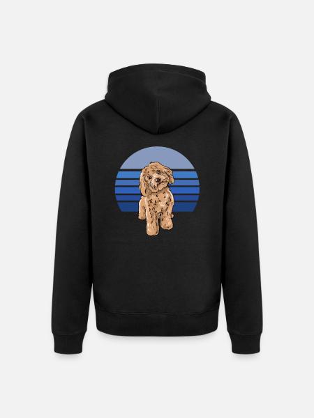 Cockapoo Bleu Rétro - Veste à capuche bio Premium Unisexe - noir