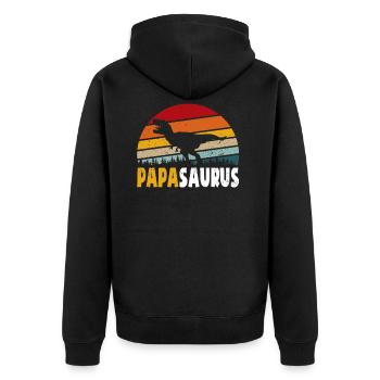 Father's Day Dad Dad Dad Papasaurus Gift Idea - Unisex Premium Organic Zip Hoodie - black - Back - Nico (187cm)