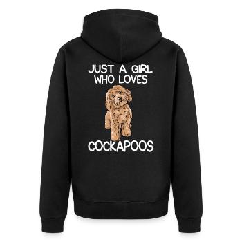 Juste une fille qui aime Cockapoos - Veste à capuche bio Premium Unisexe - noir - Dos - Nico (187cm)