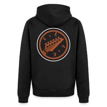 Gitarre - Guitar / Vintage - Rock - Unisex Premium Organic Zip Hoodie - black - Back - Nico (187cm)