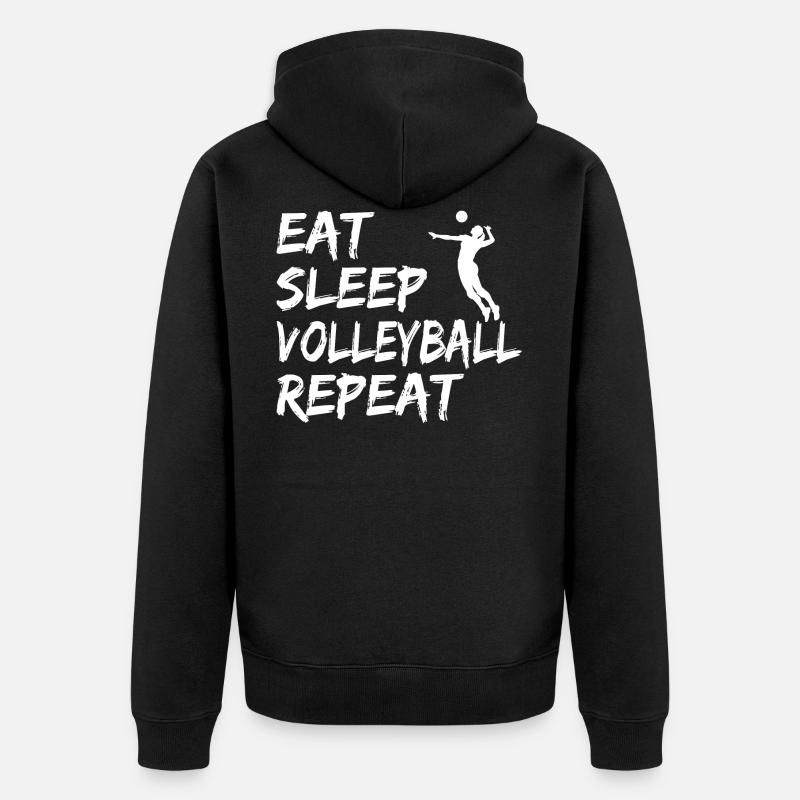 eat sleep volleyball repeat - Veste à capuche bio Premium Unisexe - noir