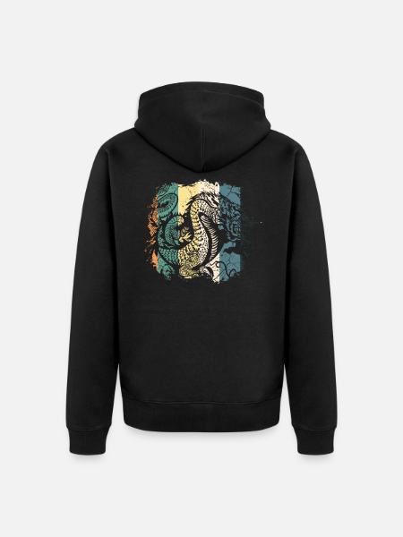 Dragon - Unisex Premium Organic Zip Hoodie - black
