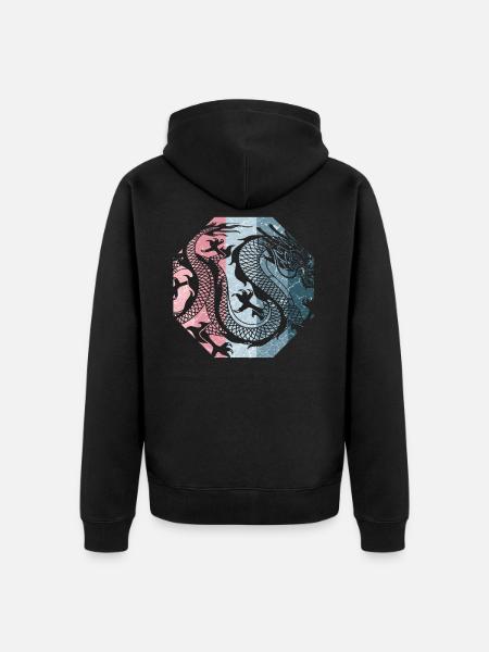 Chinesischer Drache - Unisex Premium Bio Zip Hoodie - Schwarz