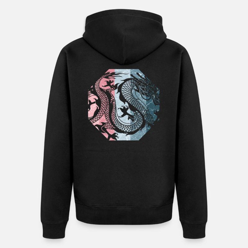 Dragon chinois - Veste à capuche bio Premium Unisexe - noir