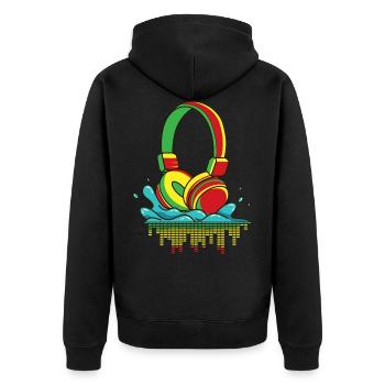 Reggae Musique Afrique Jamaica Rastafari - Veste à capuche bio Premium Unisexe - noir - Dos - Nico (187cm)
