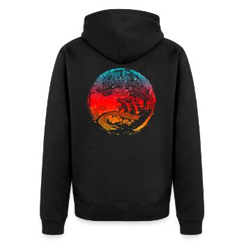 Dragon chinois - Veste à capuche bio Premium Unisexe - noir - Dos - Nico (187cm)