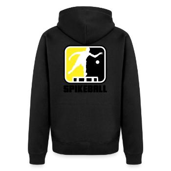 Roundnet Spike Ball Spikeball Fun - Unisex Premium Bio Zip Hoodie - Schwarz - Hinten - Nico (187cm)