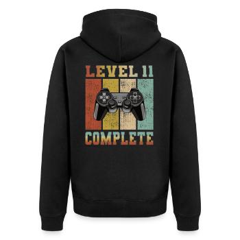 Level 11 complete anniversaire 11 ans gamer gamer - Veste à capuche bio Premium Unisexe - noir - Dos - Nico (187cm)