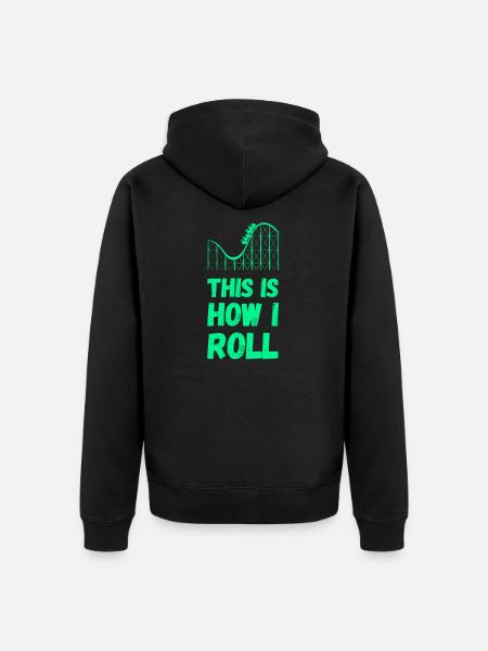 Achterbahn Freizeitpark kirmes rummel geschenk - Unisex Premium Bio Zip Hoodie - Schwarz