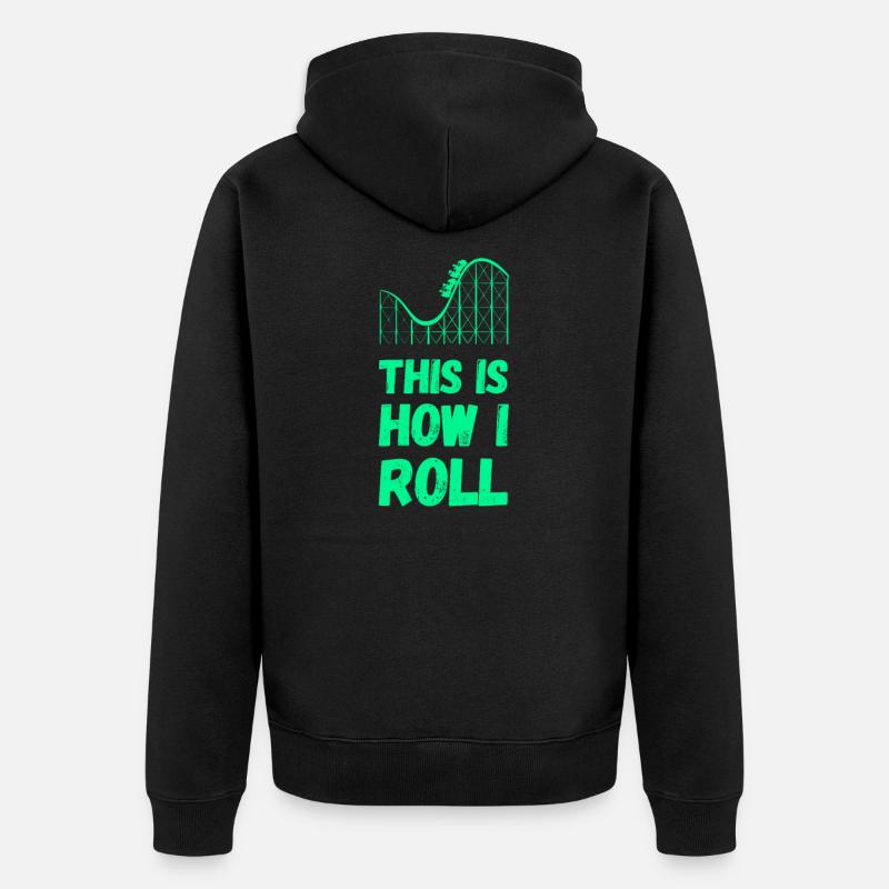 Achterbahn Freizeitpark kirmes rummel geschenk - Unisex Premium Bio Zip Hoodie - Schwarz