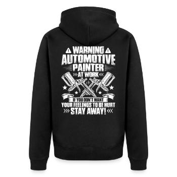 Fahrzeuglackierer Lackierer Automotive Painter - Unisex Premium Bio Zip Hoodie - Schwarz - Hinten - Nico (187cm)