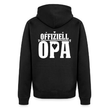 Offiziell Bester Opa der Welt Vatertag Loading Ich - Unisex Premium Bio Zip Hoodie - Schwarz - Hinten - Nico (187cm)