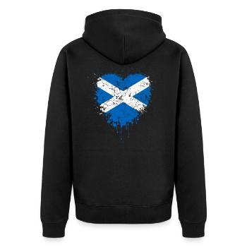L’Ecosse drapeau coeur - Veste à capuche bio Premium Unisexe - noir - Dos - Nico (187cm)