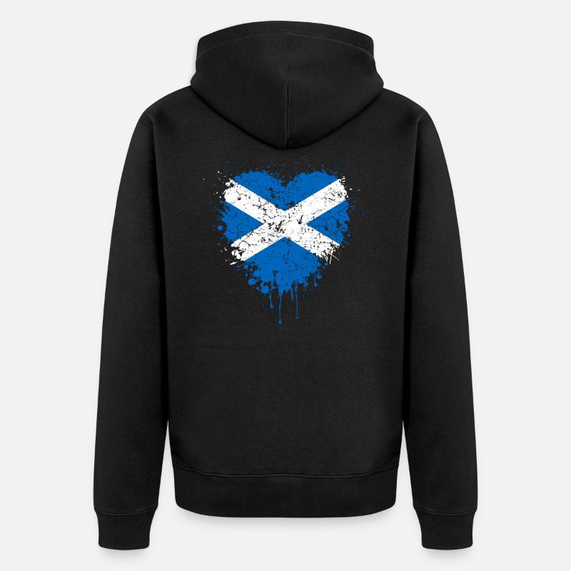 L’Ecosse drapeau coeur - Veste à capuche bio Premium Unisexe - noir