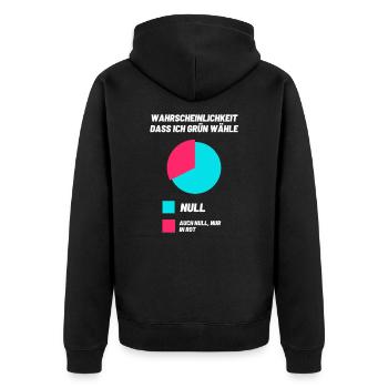 Grüne Demo Politik Wählen grundrechte freiheit - Unisex Premium Bio Zip Hoodie - Schwarz - Hinten - Nico (187cm)