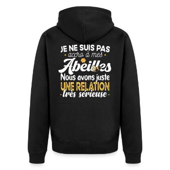 Abeille abeilles. Apiculture apiculteur. Cadeau - Veste à capuche bio Premium Unisexe - noir - Dos - Nico (187cm)