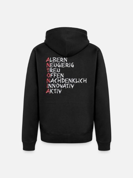 Antonia - Unisex Premium Bio Zip Hoodie - Schwarz