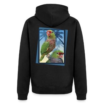 Perroquet vineux - Veste à capuche bio Premium Unisexe - noir - Dos - Nico (187cm)