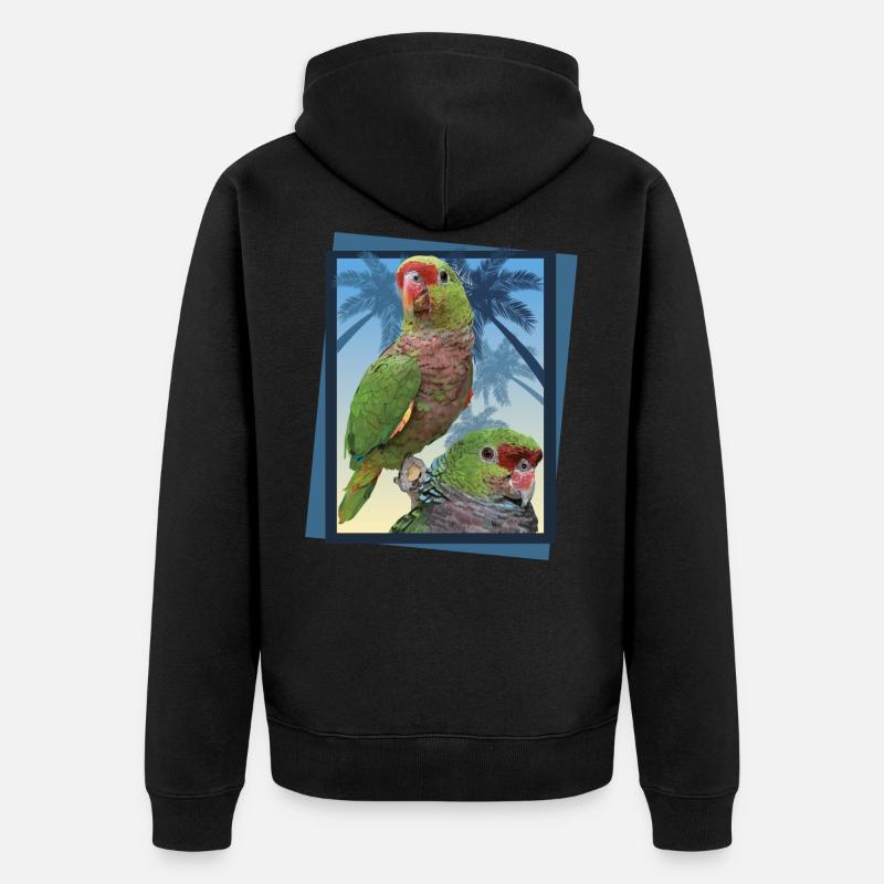 Perroquet vineux - Veste à capuche bio Premium Unisexe - noir