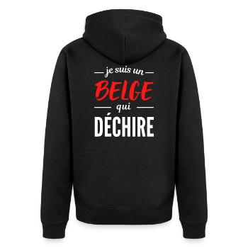 Je suis un Belge qui déchire - Veste à capuche bio Premium Unisexe - noir - Dos - Nico (187cm)