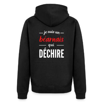 Je suis un Béarnais qui déchire - Veste à capuche bio Premium Unisexe - noir - Dos - Nico (187cm)
