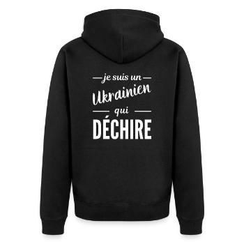 Je suis un Ukrainien qui déchire - Veste à capuche bio Premium Unisexe - noir - Dos - Nico (187cm)