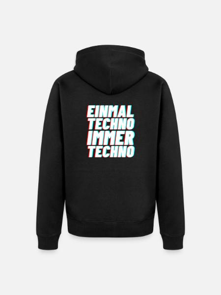 Techno electro Musik club rave geschen - Unisex Premium Bio Zip Hoodie - Schwarz