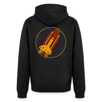 Space Shuttle Rocket Spaceship - Unisex Premium Organic Zip Hoodie - black - Back - Nico (187cm)