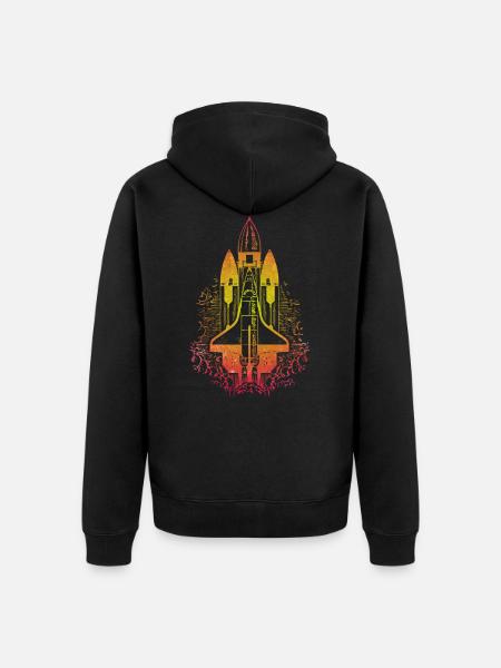 Space Shuttle Spaceship - Unisex Premium Organic Zip Hoodie - black